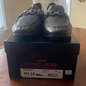 Donald J. Pliner Men’s Black Leather Bit Loafers